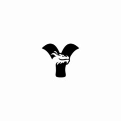 Y Letter logo icon with dragon icon design vector illustration
