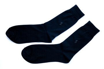 black socks for clothing isolated on white background