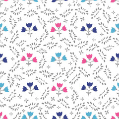 Fototapeta na wymiar Seamless abstract pattern with the image of flowers 