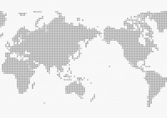 Fototapeta na wymiar 正方形のタイルで構成された世界地図