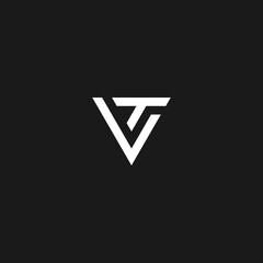Creative Illustration of modern triangle letter VT