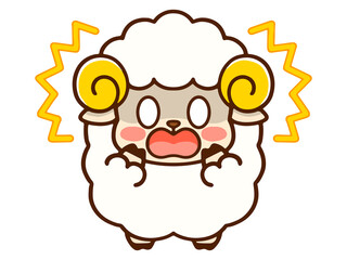 ショックを受ける羊のイラスト素材