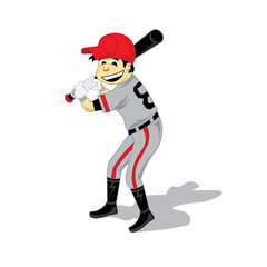 Baseball player cartoon