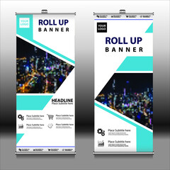 Roll Up Banner Template, Vector