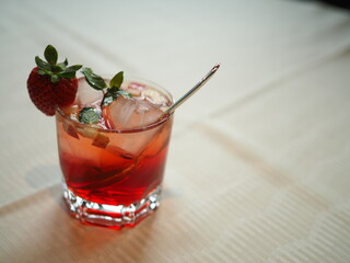 cocktail with strawberry
