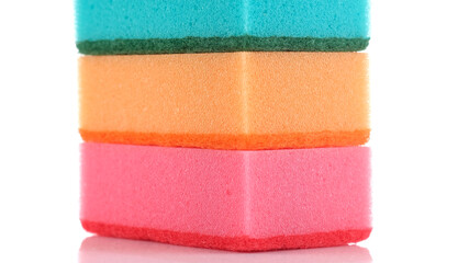 dishwashing sponges close up. cleaning products