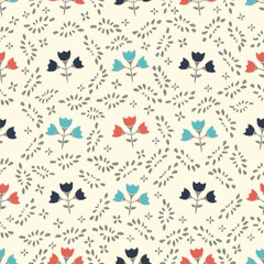 Naklejka na ściany i meble Seamless abstract pattern with the image of flowers 
