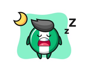 nigeria flag badge character illustration sleeping at night