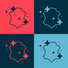 Pop art Leather icon isolated on color background. Vector