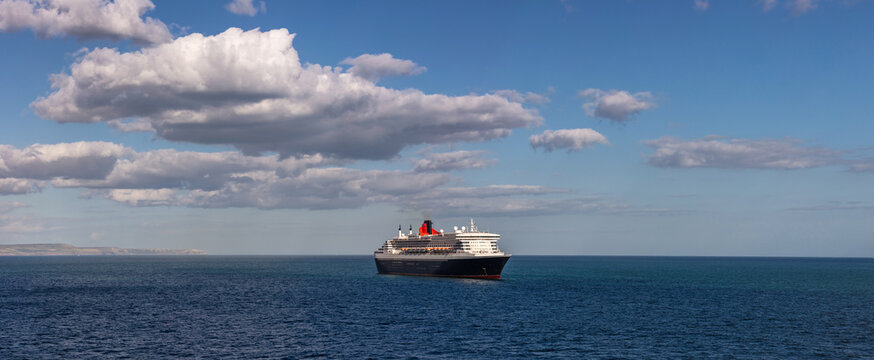 Cunard Cruise Ship Queen Mary 2 In Weymouth Bay