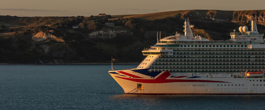 P&O Cruise Ship Britannia In Weymouth Bay.