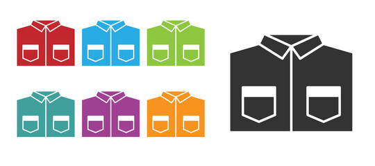 Black Shirt icon isolated on white background. Set icons colorful. Vector