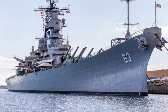 Pearl Harbor, Hawaii, USA - September 23, 2018: USS Missouri docked in Pearl Harbor