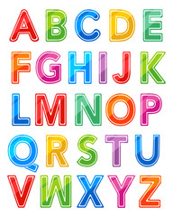 Colorful alphabet letters vector illustration