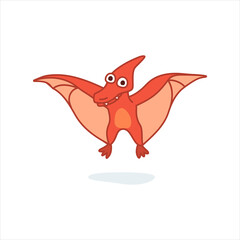 Funny pteranodon character in cartoon style. Cute dinosaur flat kid graphic.  © Ekaterina