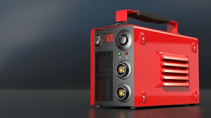 red inverter welding tool. fictive design industrial 3D rendering
