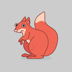Funny squirrel character in cartoon style. Flat kid graphic. Isolated vector illustration.
