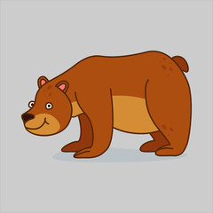 Funny bear character in cartoon style. Flat kid graphic. Isolated vector illustration.