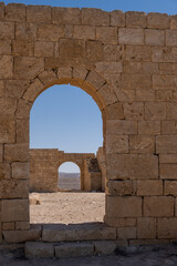 Fototapeta na wymiar Remains of Avdat or Abdah and Ovdat and Obodat, ruined Nabataean city in the Negev desert