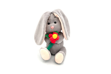 Rabbit doll isolated on white background