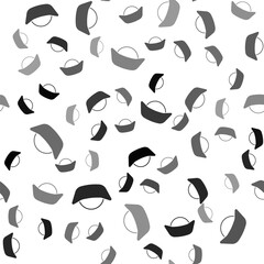 Black Sushi icon isolated seamless pattern on white background. Traditional Japanese food. Vector