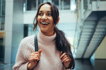 Young female smiling in college