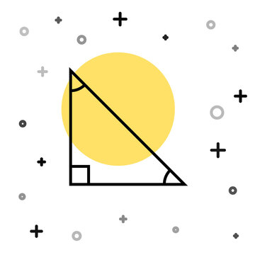 recommend clip art: Black line Triangle math icon isolated on white background. Random dynamic shapes. Vector