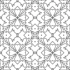  Geometric vector pattern with triangular elements. Seamless abstract ornament for wallpapers and backgrounds. Black and white colors. 