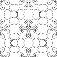 Geometric vector pattern with triangular elements. Seamless abstract ornament for wallpapers and backgrounds. Black and white colors. 