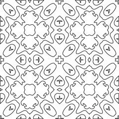 Geometric vector pattern with triangular elements. Seamless abstract ornament for wallpapers and backgrounds. Black and white colors. 