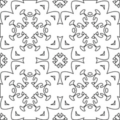 Geometric vector pattern with triangular elements. Seamless abstract ornament for wallpapers and backgrounds. Black and white colors. 