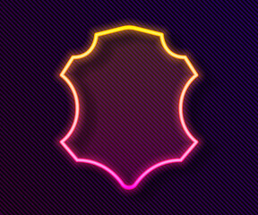 Fototapeta premium Glowing neon line Leather icon isolated on black background. Vector