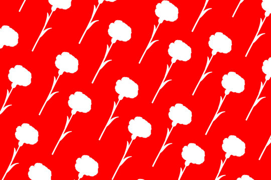 50 years of 25 of April the Portugal freedom day illustration with clove. Revolution of the Carnations background poster, banner or card