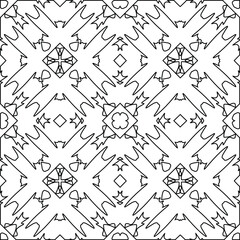 Geometric vector pattern with triangular elements. Seamless abstract ornament for wallpapers and backgrounds. Black and white colors. 