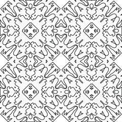 Geometric vector pattern with triangular elements. Seamless abstract ornament for wallpapers and backgrounds. Black and white colors. 