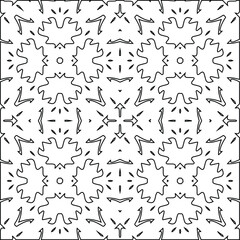Geometric vector pattern with triangular elements. Seamless abstract ornament for wallpapers and backgrounds. Black and white colors. 