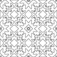 Geometric vector pattern with triangular elements. Seamless abstract ornament for wallpapers and backgrounds. Black and white colors. 