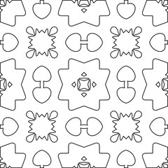 Geometric vector pattern with triangular elements. Seamless abstract ornament for wallpapers and backgrounds. Black and white colors. 