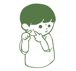 ニキビを潰す人　男性　吹き出物
