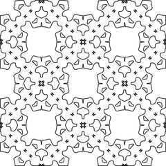 Geometric vector pattern with triangular elements. Seamless abstract ornament for wallpapers and backgrounds. Black and white colors. 