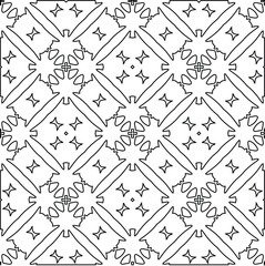  Geometric vector pattern with triangular elements. Seamless abstract ornament for wallpapers and backgrounds. Black and white colors. 