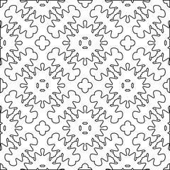  Geometric vector pattern with triangular elements. Seamless abstract ornament for wallpapers and backgrounds. Black and white colors. 