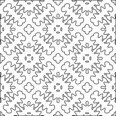  Geometric vector pattern with triangular elements. Seamless abstract ornament for wallpapers and backgrounds. Black and white colors. 