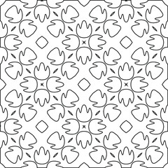  Geometric vector pattern with triangular elements. Seamless abstract ornament for wallpapers and backgrounds. Black and white colors. 