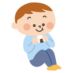 ご飯を食べる男の子