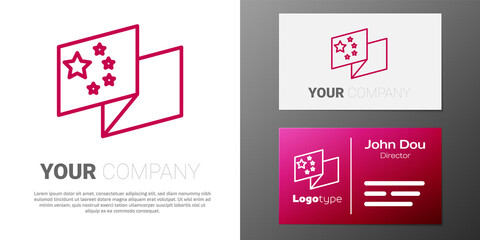 Logotype line China flag icon isolated on white background. Logo design template element. Vector