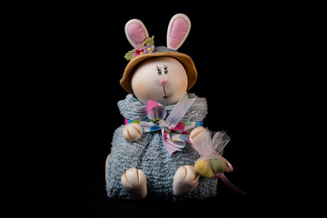 3d easter bunny, with black background