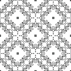  Geometric vector pattern with triangular elements. Seamless abstract ornament for wallpapers and backgrounds. Black and white colors.