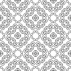  Geometric vector pattern with triangular elements. Seamless abstract ornament for wallpapers and backgrounds. Black and white colors. 