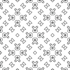  Geometric vector pattern with triangular elements. Seamless abstract ornament for wallpapers and backgrounds. Black and white colors. 